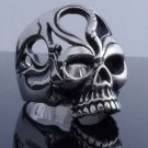 STAINLESS STEEL CRACKED TRIBAL SKULL LOWRIDER BIKER RING US SZ 12
