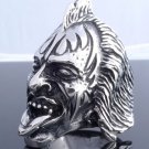 HUGE STAINLESS STEEL SKULL DEMON LOWRIDER ROCKSTAR RING US SZ 13