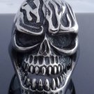 AMAZINHEAVY STAINLESS STEEL SKULL GOTHIC CROSS FLAME ROCKSTAR RING US SZ 7