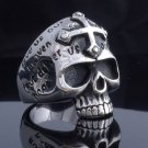 AWESOIME STAINLESS STEEL SKULL JAW GOTHIC CROSS BIKER ROCKSTAR RING US SZ 9