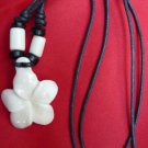 CARVED BUFFALO FLOWER NECKLACE WITH STRING ADJUSTABLE