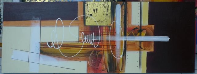 Abstract Medium Cross Acrilyc Bali Painting
