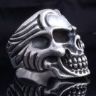 HUGE SKULL JAW CHOPPER RING 925 SILVER US sz 9