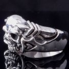 925 STERLING SILVER HEART SKULL CLAW LOWRIDER RING US sz 13