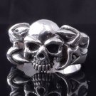 925 STERLING SILVER SKULL HEART CLAW CHOPPER RING US sz 12