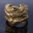 GOLD PLATED AMERICAN EAGLE WING BIKER ROCKER CHOPPER RING US SZ 9.5