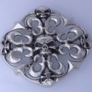 STAINLESS STEEL SKULLS BIKER CHOPER ROCKSTAR BELT BUCKLE