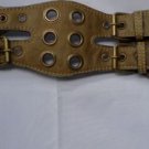 LADY MONEY BELT TRAVEL POUCH GRAY LEATHER CHOPPER adjustable from S to L 31"-41"