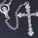 925 Sterling Silver Holy Crucifix Gothic Cross Rosary 52cm  / 20" NEW