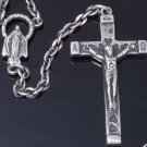 925 Sterling Silver Holy Santo Gothic Cross Rosary 52cm  / 20" NEW