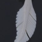 CARVED BUFFALO BONE FEATHER NECKLACE WITH STRING ADJUSTABLE