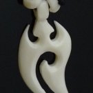 CARVED BUFFALO BONE FISH HOOK NECKLACE WITH STRING ADJUSTABLE