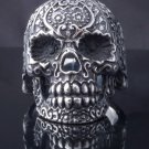 STAINLESS STEEL AMAZING TRIBAL FLOWER SKULL CHOPPER ROCK STAR RING US SZ 11