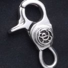 925 STERLING SILVER TRIBAL TATTOO FLOWER KEYRING WITH CLASP