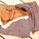ADJUSTABLE CUSTOM LADIES CALF LEATHER MINI SKIRT 32" to 39"
