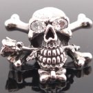 925 STERLING SILVER SKULL BONE ROSE LIVE TO RIDE CHOPPER PENDANT