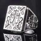 925 STERLING SILVER AMAZING GOTHIC CROSS BOOK BIKER KING RING US sz 9