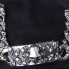 CUSTOM SKULL YARD IRON CROSS SILVER BIKER KING CHOPPER BRACELET 8.5"