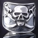 925 STERLING SILVER SKULL BONE DAGGER LIVE TO RIDE CHOPPER RING US sz 10.5
