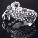 925 STERLING SILVER PYTHON SNAKE HEAD OUTLAW BIKER RING US sz 10 NEW