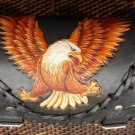 CARVED EAGLE CLAW PYTHON SKIN CHOPPER RIDER BIKER FRONT BAR LEATHER TOOL KIT BAG