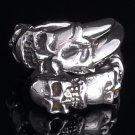 STERLING 925 SILVER SKULL CLAW BIKER KING CHOPPER RING US sz 7 to15