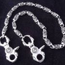 925 Sterling Silver Skull Clasp Tribal Barrel Biker Chopper King Walletchain