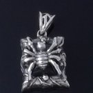 925 STERLING SILVER BLACK ONYX GEM SPIDER BIKER PENDANT