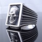SKULL 925 STERLING SILVER LIVE TO RIDE CHOPPER RING US SZ 7 TO 15
