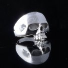 925 Sterling Silver Plated Pierced Keith Richard Skull Biker Ring US sz 12