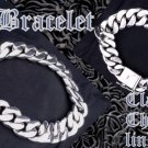 925 SILVER FANCY SMOOTH CHAIN MOTORCYCLE RIDER BIKER CHOPPER KING BRACELET 8.5"