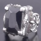 KING CLAW FANG 925 STERLING SILVER BATTLE BLACK ONYX ZIRCONIA RING US sz 8.75