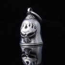 AMERICAN MOTORCYCLE CHOPPER SKULL FLAME PEWTER BIKER BELL