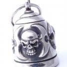 AMERICAN MOTORCYCLE RIDER SKULL JAW PEWTER GUARDIAN ANNVERSARY BIKER BELL
