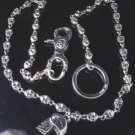 925 SILVER MULTI SKULL PENDANT CLASP WALLETCHAIN 28"
