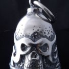 AMERICAN MOTORCYCLE FLAMING SKULL MASK PEWTER BIKER BELL