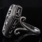 SKELETON GOTHIC CROSS 925 STERLING SILVER BIKER RING US SZ 6-15