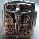925 STERLING SILVER JESUS PAPA CROSS CRUCIFIX RING US SZ 6-15