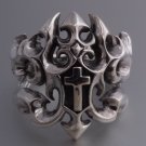 925 SILVER TRIBAL GOTHIC CROSS BIKER KING RING US SZ 6-15
