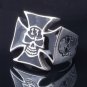 STAINLESS STEEL LUCKY 13 SKULL MALTESE CROSS CHOPPER RING US SZ 8,12.5,13