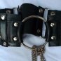 MONEY BELT TRAVEL POUCH BLACK CHAIN AND LEATHER CHOPPER 85.5 cm