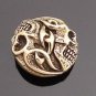 BRASS TRIBAL SKULL BIKER SNAP WALLET BUTTON CONCHO
