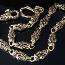 Skull Tribal Link Clasp Brass Biker Chopper Walletchain 23.8"