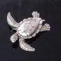 925 STERLING SILVER BIG SZ LADIES SEA TURTLE AQUAMARINE LADIES PENDANT