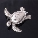 925 STERLING SILVER MEDIUM SZ LADIES SEA TURTLE AQUAMARINE LADIES PENDANT