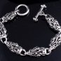925 STERLING SILVER SKULL BARREL CHOPPER BIKER BRACELET 8.5"