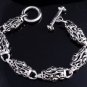 925 STERLING SILVER SKULL BARREL CHOPPER BIKER BRACELET 8.5"