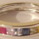 0.96CT NATURAL RAINBOW SAPPHIRE 14K WG  RING US SZ 7