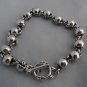 CHUNKY FAT SKULL 925 SOLID STERLING SILVER MEN'S CHAIN BIKER BRACELET 7.5"-9"