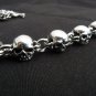 CHUNKY FAT SKULL 925 SOLID STERLING SILVER CHAIN MEN'S ROCKSTAR BRACELET 9"